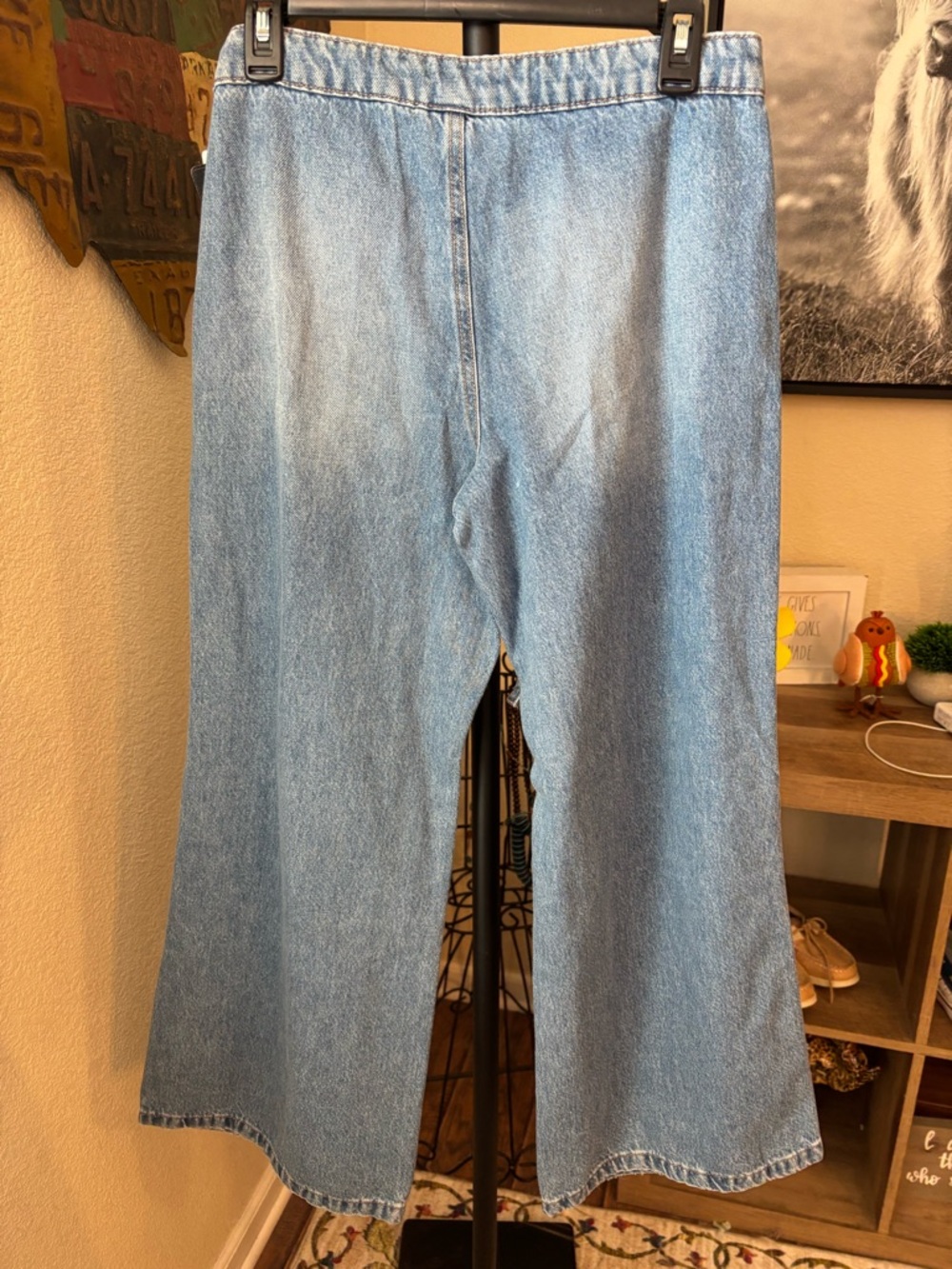 Rewash Light Blue Wide-Leg Patchwork Jeans - Picture 6 of 6